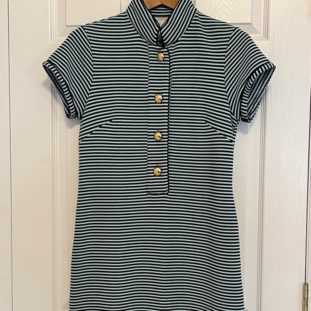COPY - Sail to Sable women’s dress size med. green/navy beach glass stripe, new